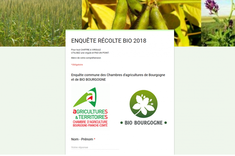 Enquête sur les récoltes bio 2018