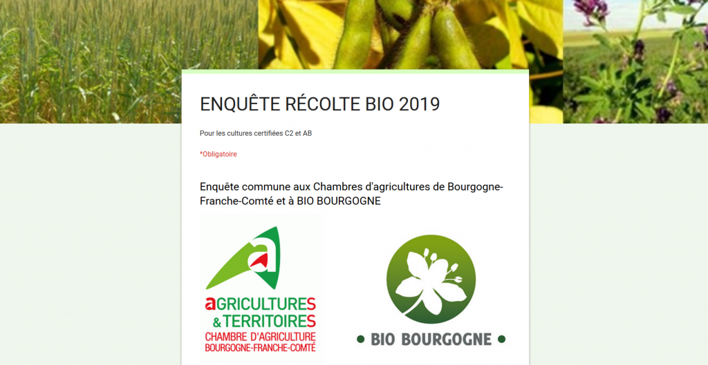Enquête sur les récoltes bio 2019