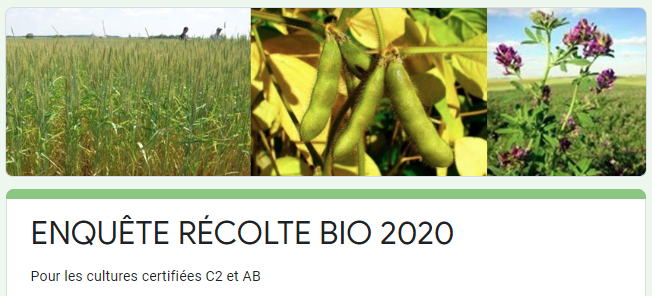Enquête Récolte bio 2020