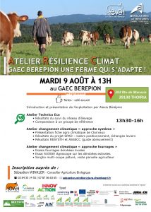 Journée Atelier Résilience Climat dans le Jura @ Gaec Berepion