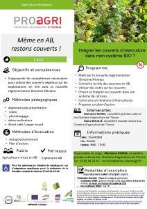 Formation "Intégrer des couverts d'intercultures dans mon système bio ? " @ Chambre d'agriculture de l'Yonne